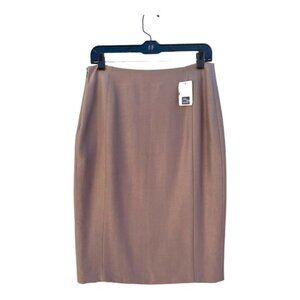 Nina Ricci Warm Taupe Silk Skirt Size 8 NWT